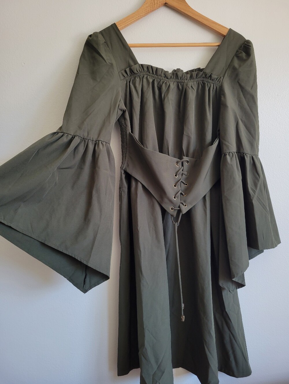 Scarlet Darkness | Renaissance Corset Dress W POCKETS - Green (S) - Picture 4 of 8